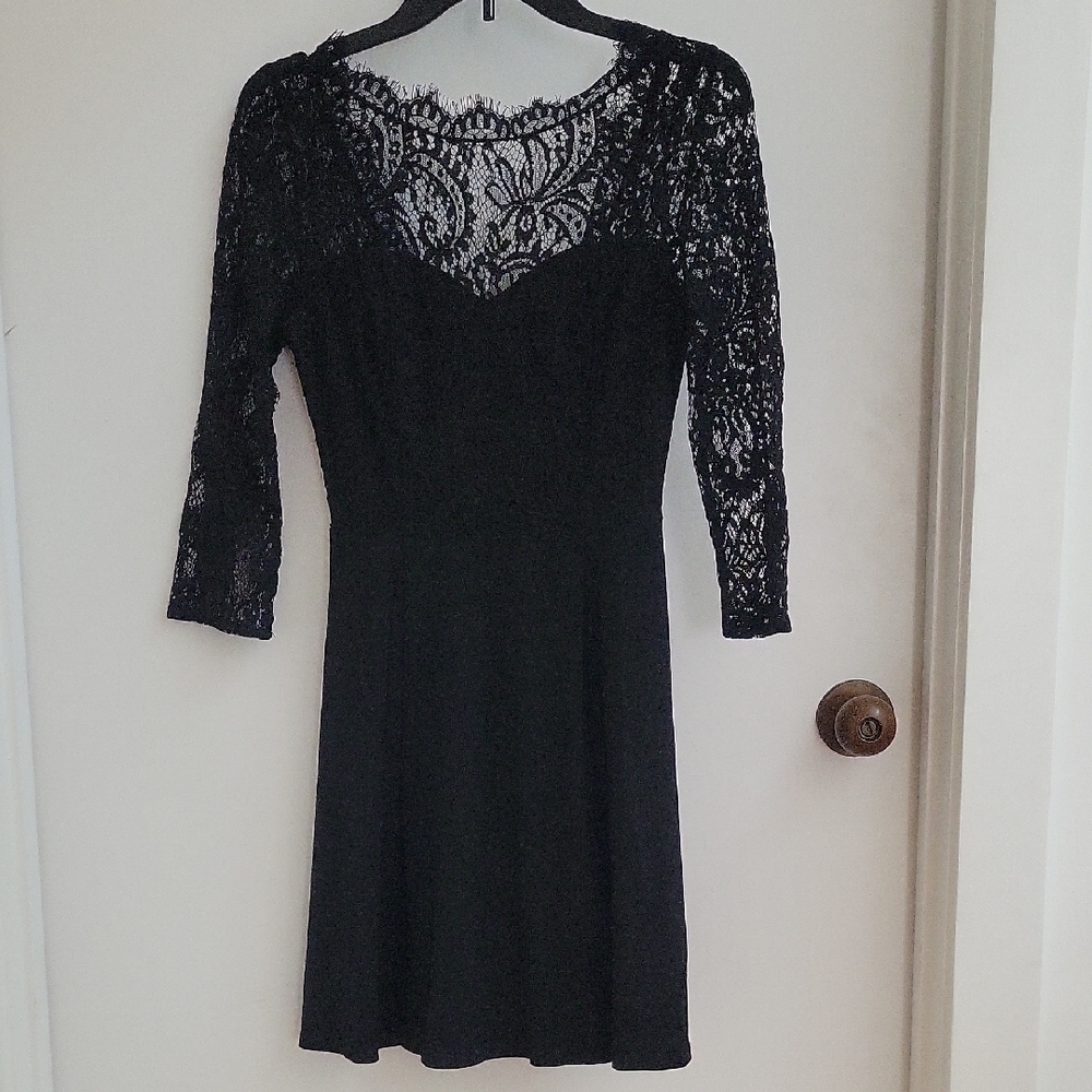 Fit and Flare Black Lace Dress
